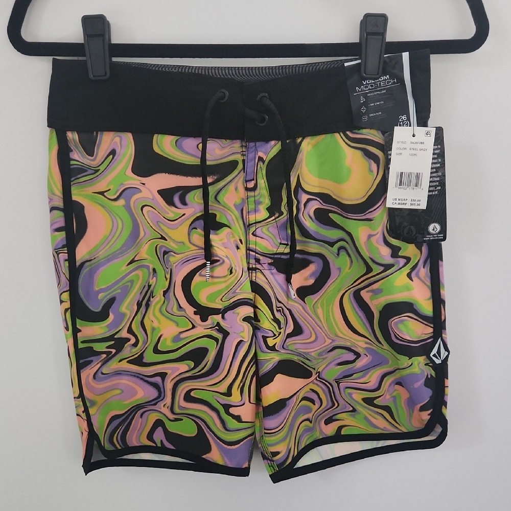 Volcom Kids Swim Trunks - Black, Green, Purple, Orange